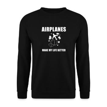 Airplane Pilot Saying Gift - Unisex Sweatshirt - black - Front - Alina (178cm) & Michal (187cm)