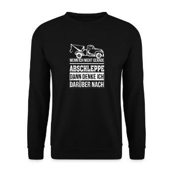Abschleppdienst wenn ich nicht gerade abschleppe - Unisex Pullover - Schwarz - Vorne - Alina (178cm) & Michal (187cm)