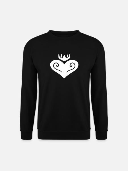 Heart Crown White - Unisex Sweatshirt - black