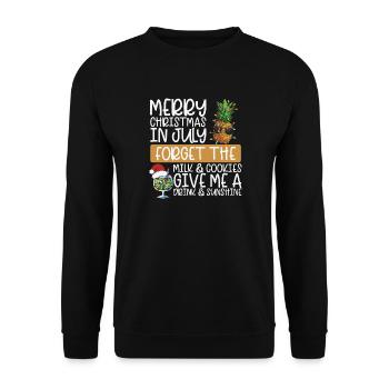 Pineapple Merry Christmas in July - Unisex Sweatshirt - black - Front - Alina (178cm) & Michal (187cm)
