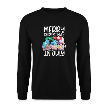 Elves Merry Christmas In July Tropical - Unisex Sweatshirt - black - Front - Alina (178cm) & Michal (187cm)