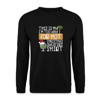 Christmas Cocktail Ugly XMas Sweater - Unisex Sweatshirt - black - Front - Alina (178cm) & Michal (187cm)