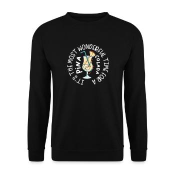 Christmas cocktail Pina Colada Tropical - Unisex Sweatshirt - black - Front - Alina (178cm) & Michal (187cm)