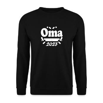 Oma 2023 - Werdende Oma 2023 - Unisex Pullover - Schwarz - Vorne - Alina (178cm) & Michal (187cm)