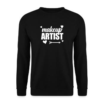 Make Up Artist Kosmetikerin - Unisex Pullover - Schwarz - Vorne - Alina (178cm) & Michal (187cm)