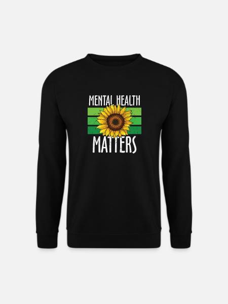 Mental Health Matters Grün Sonnenblume - Unisex Pullover - Schwarz