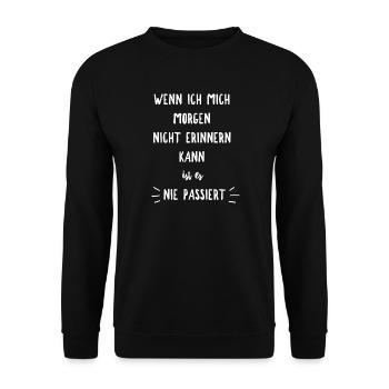 Junggesellenabschied Saufspruch Malle - Unisex Pullover - Schwarz - Vorne - Alina (178cm) & Michal (187cm)