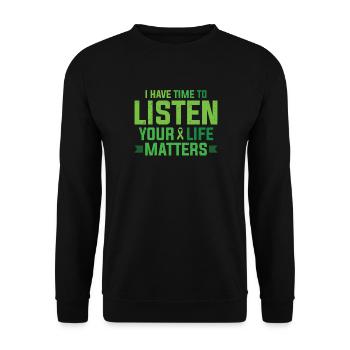 Green Belt Your Life Matters - Unisex Sweatshirt - black - Front - Alina (178cm) & Michal (187cm)