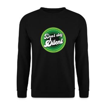 Ne restez pas silencieux Santé mentale verte - Sweat-shirt Unisexe - noir - Devant - Alina (178cm) & Michal (187cm)
