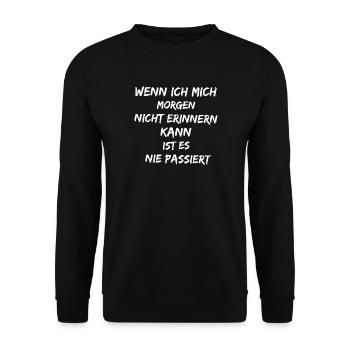 Junggesellenabschied Saufspruch Party - Unisex Pullover - Schwarz - Vorne - Alina (178cm) & Michal (187cm)