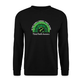 Mental Health Awareness Regenbogen Grün - Unisex Pullover - Schwarz - Vorne - Alina (178cm) & Michal (187cm)