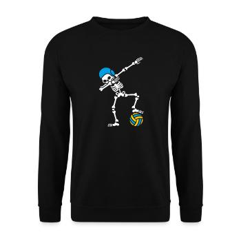 Dab dabbing Skelett Wasserball waterpolo Halloween - Unisex Pullover - Schwarz - Vorne - Alina (178cm) & Michal (187cm)