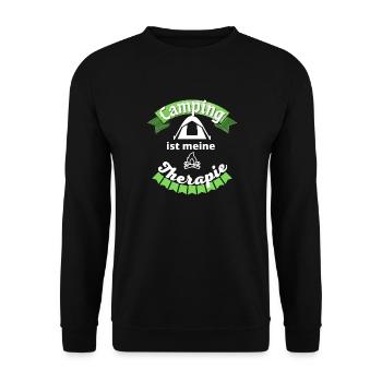 Camping T-shirt und Campingzubehör für Wohnwagen - Unisex Pullover - Schwarz - Vorne - Alina (178cm) & Michal (187cm)