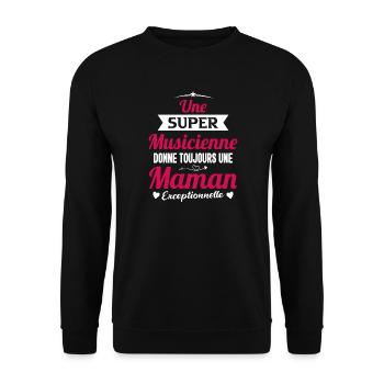 Musicienne Future Maman cadeau Drôle Annonce Mère - Sweat-shirt Unisexe - noir - Devant - Alina (178cm) & Michal (187cm)
