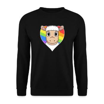 Schaf Lgbt Regenbogen Farben - Unisex Pullover - Schwarz - Vorne - Alina (178cm) & Michal (187cm)