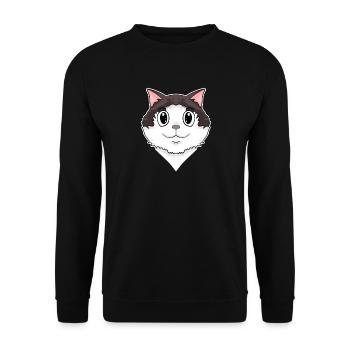Ragdoll Katze - Unisex Pullover - Schwarz - Vorne - Alina (178cm) & Michal (187cm)