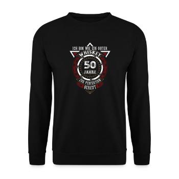 50. Geburtstag Whiskey Whisky - Unisex Pullover - Schwarz - Vorne - Alina (178cm) & Michal (187cm)