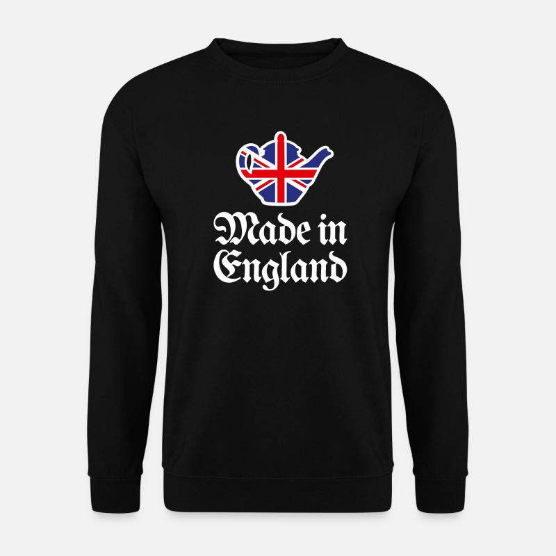 Union Jack Flagge Teekanne VK Made in England - Unisex Pullover - Schwarz