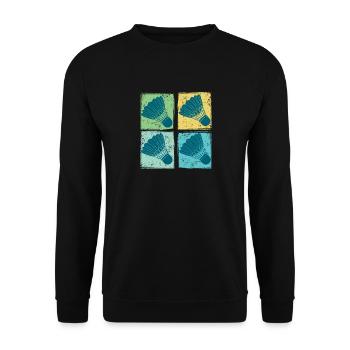 Badminton Shuttlecocks Pop Art - Unisex Sweatshirt - black - Front - Alina (178cm) & Michal (187cm)
