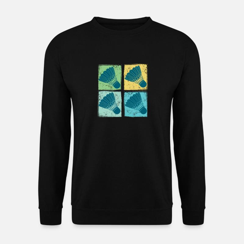 Badminton Federbälle Pop Art - Unisex Pullover - Schwarz