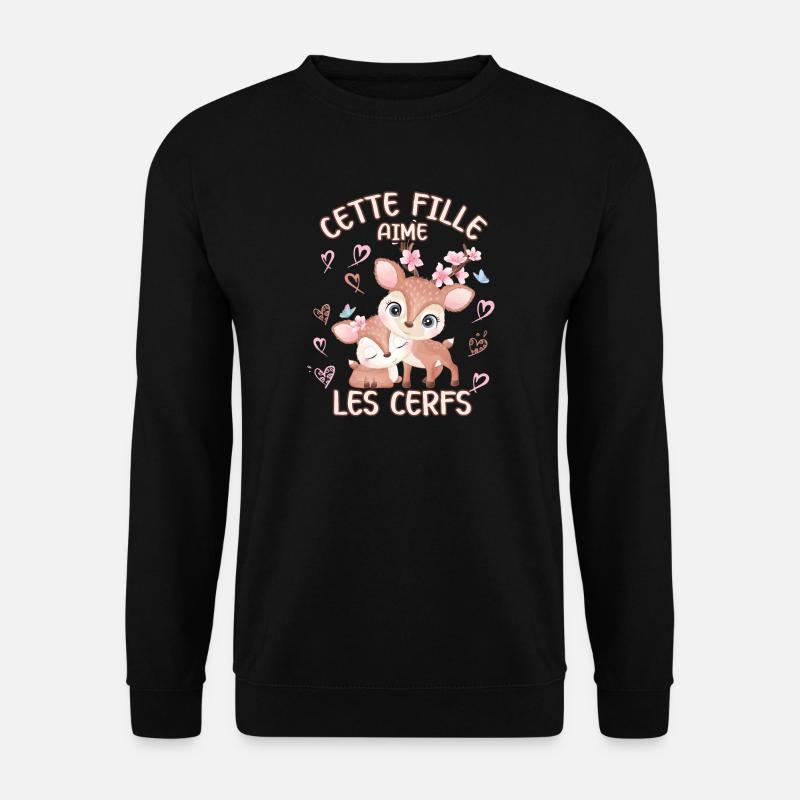 Dieses Mädchen Liebt Rehe - Unisex Pullover - Schwarz