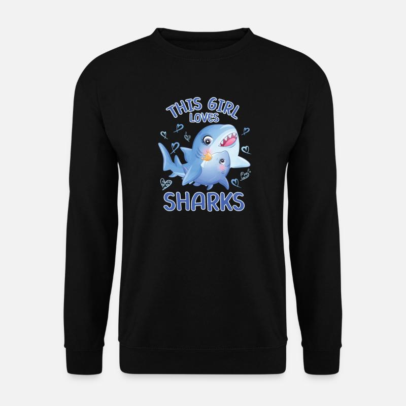 Dieses Maedchen Liebt Haie - Unisex Pullover - Schwarz