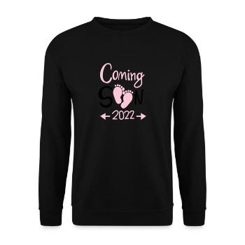 Coming Soon 2022 Baby Schwangerschaft - Unisex Pullover - Schwarz - Vorne - Alina (178cm) & Michal (187cm)