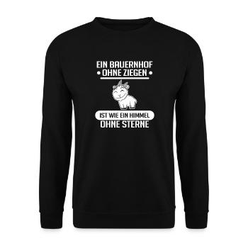 Bauernhof Ziege Ziegen Ziegenzüchter Geschenk - Unisex Pullover - Schwarz - Vorne - Alina (178cm) & Michal (187cm)