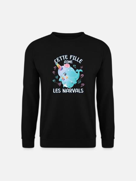 Dieses Mädchen Liebt Narwale - Unisex Pullover - Schwarz
