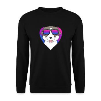 Bisexuell Thai Bangkaew Dog Hund - Hund mit Brille - Unisex Pullover - Schwarz - Vorne - Alina (178cm) & Michal (187cm)