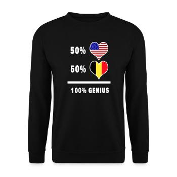 Belgique et États-Unis Génie / cadeau - Sweat-shirt Unisexe - noir - Devant - Alina (178cm) & Michal (187cm)