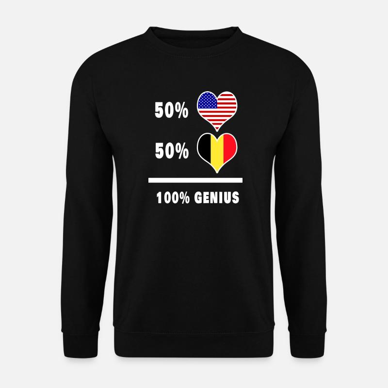 Belgien und USA Genial / Geschenk - Unisex Pullover - Schwarz