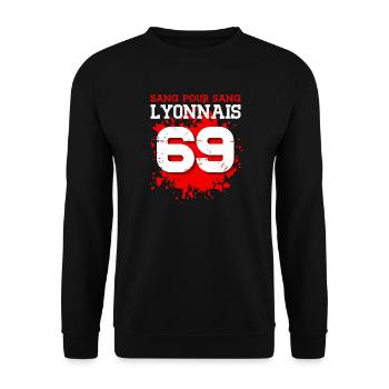 Sang pour Sang Lyonnais - Sweat-shirt Unisexe - noir - Devant - Alina (178cm) & Michal (187cm)