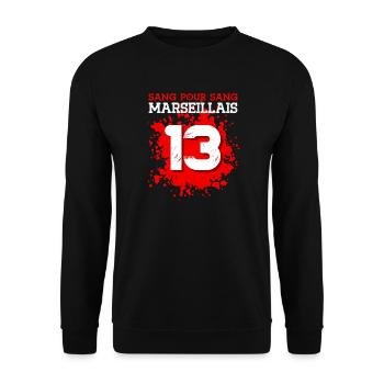 Sang pour Sang Marseillais - Sweat-shirt Unisexe - noir - Devant - Alina (178cm) & Michal (187cm)