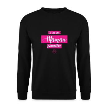 Je suis une maman pompière - Sweat-shirt Unisexe - noir - Devant - Alina (178cm) & Michal (187cm)