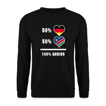 Germany and Namibia 100% Ingenious / Gift - Unisex Sweatshirt - black - Front - Alina (178cm) & Michal (187cm)