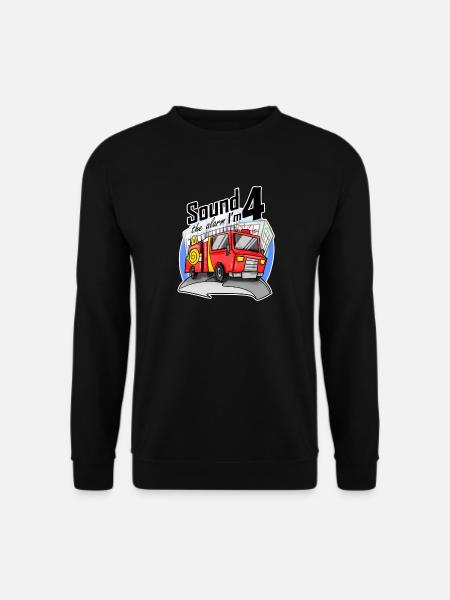 4 Jahre alt Junge Feuerwehr Feuerwehrauto Auto - Unisex Pullover - Schwarz