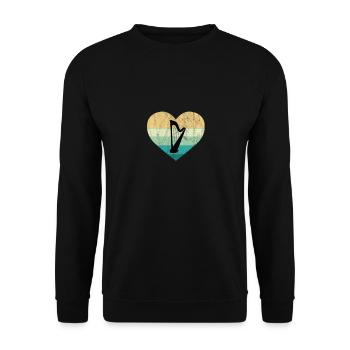 Ireland - I love Irish harp - Unisex Sweatshirt - black - Front - Alina (178cm) & Michal (187cm)