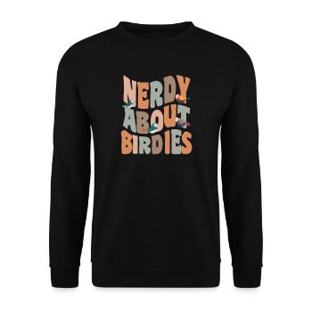 Birds Nerdy About Birdies - Unisex Sweatshirt - black - Front - Alina (178cm) & Michal (187cm)