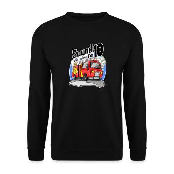 10 years old Young fire brigade fire truck car - Unisex Sweatshirt - black - Front - Alina (178cm) & Michal (187cm)