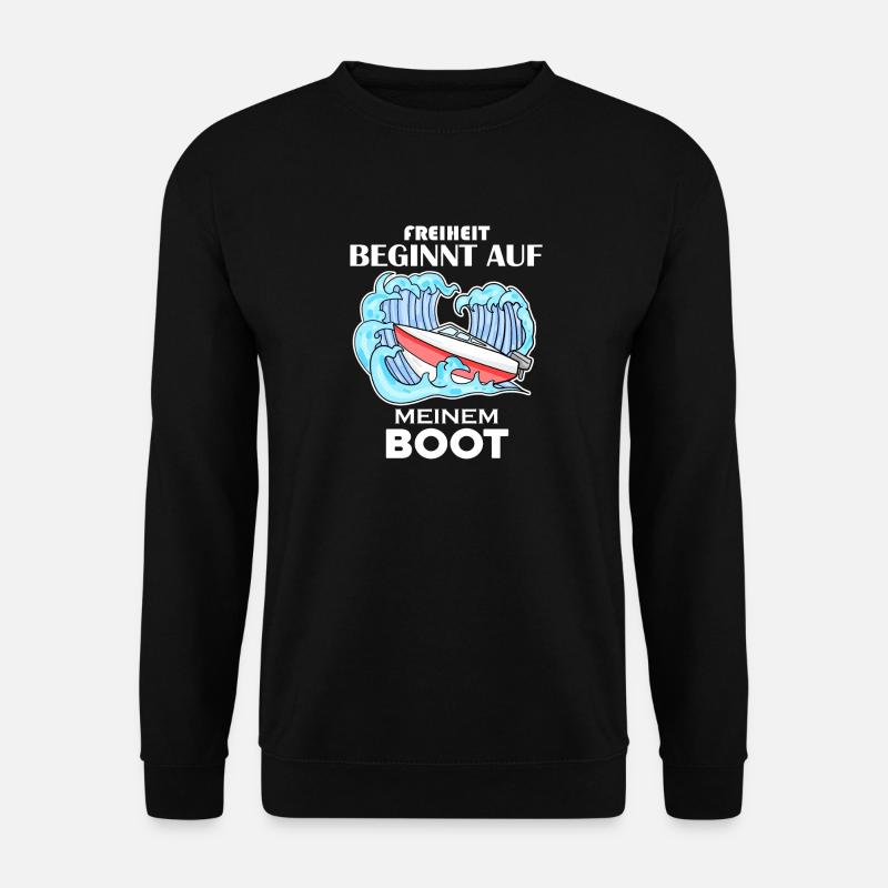 Motorboot Kapitän Boot Geschenk - Unisex Pullover - Schwarz