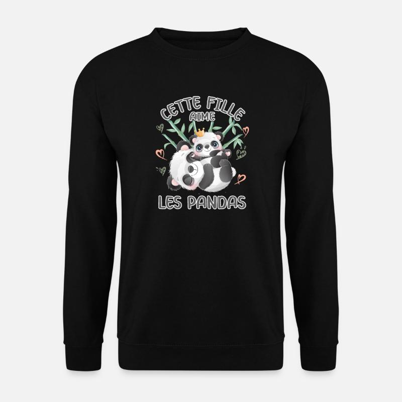 Dieses Mädchen Liebt Pandas - Unisex Pullover - Schwarz