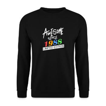 1988 - Jahrgang 1988 geboren Geschenk - Unisex Pullover - Schwarz - Vorne - Alina (178cm) & Michal (187cm)