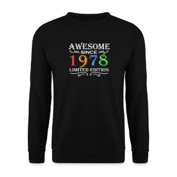1978 - Jahrgang 1978 - Fantastisch seit 1978 - Unisex Pullover - Schwarz - Vorne - Alina (178cm) & Michal (187cm)