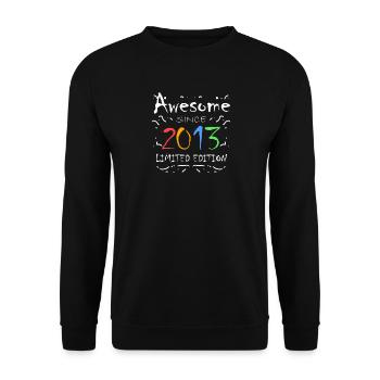 2013 - Vintage 2013 - Fantastic since 2013 - Unisex Sweatshirt - black - Front - Alina (178cm) & Michal (187cm)