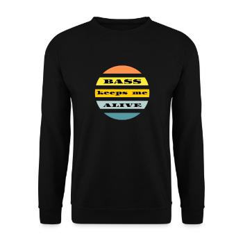 Bass keeps me alive - Unisex Pullover - Schwarz - Vorne - Alina (178cm) & Michal (187cm)