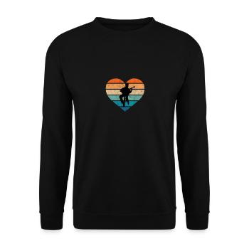 J’adore les guitaristes avec guitare acoustique - Sweat-shirt Unisexe - noir - Devant - Alina (178cm) & Michal (187cm)