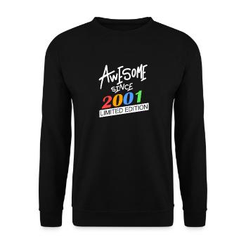 2001 - Born 2001 - Fantastic since 2001 - Unisex Sweatshirt - black - Front - Alina (178cm) & Michal (187cm)