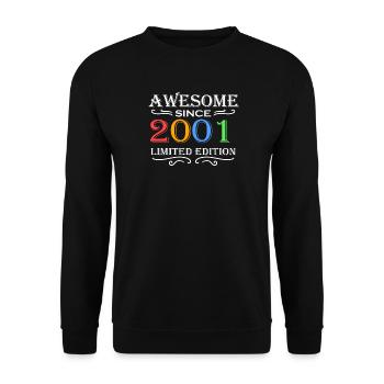 2001 - Born 2001 - Fantastic since 2001 - Unisex Sweatshirt - black - Front - Alina (178cm) & Michal (187cm)