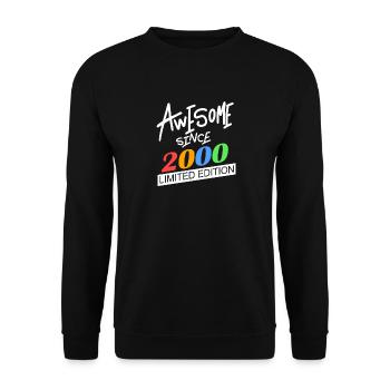 Jahrgang 2000 - Fantastisch seit 2000 - Unisex Pullover - Schwarz - Vorne - Alina (178cm) & Michal (187cm)